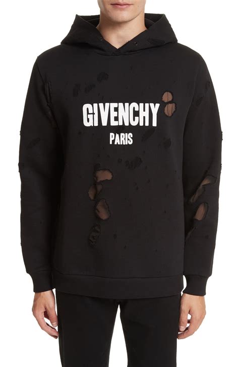 givenchy hoodie blau|givenchy hoodie distressed.